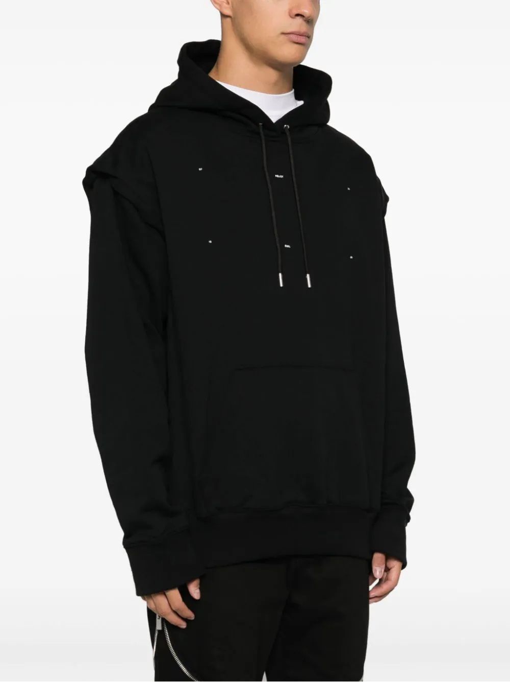 【関税込み】HELIOT EMIL ブラック Outline Logo フーディ HELIOT EMIL ++ OUTLINE LOGO HOODIE